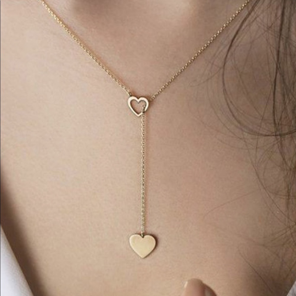 Last 1!✨ Heart shaped lariat necklace - Picture 2 of 8
